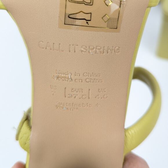 Call It Spring Rhia Vegan Green Slip On Bow Block Heel Sandals Size 7 - Picture 8 of 8